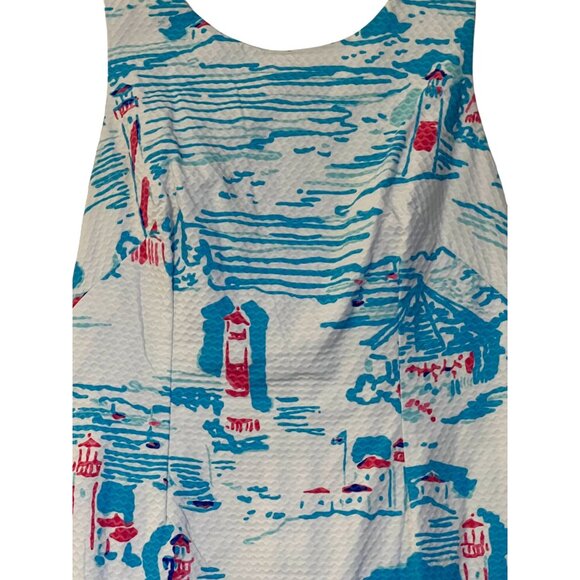 Lilly Pulitzer Delia Shift Dress Pique Knit Resort White Women's Size 6 excellen - Picture 9 of 13